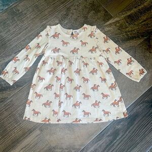 Velvet Fawn Cora Dress in a Galloping Horse Print